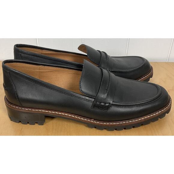 Madewell The Corinne Lugsole‎ Loafer Womens Black Preppy Acedamia Size 10 - Picture 5 of 8
